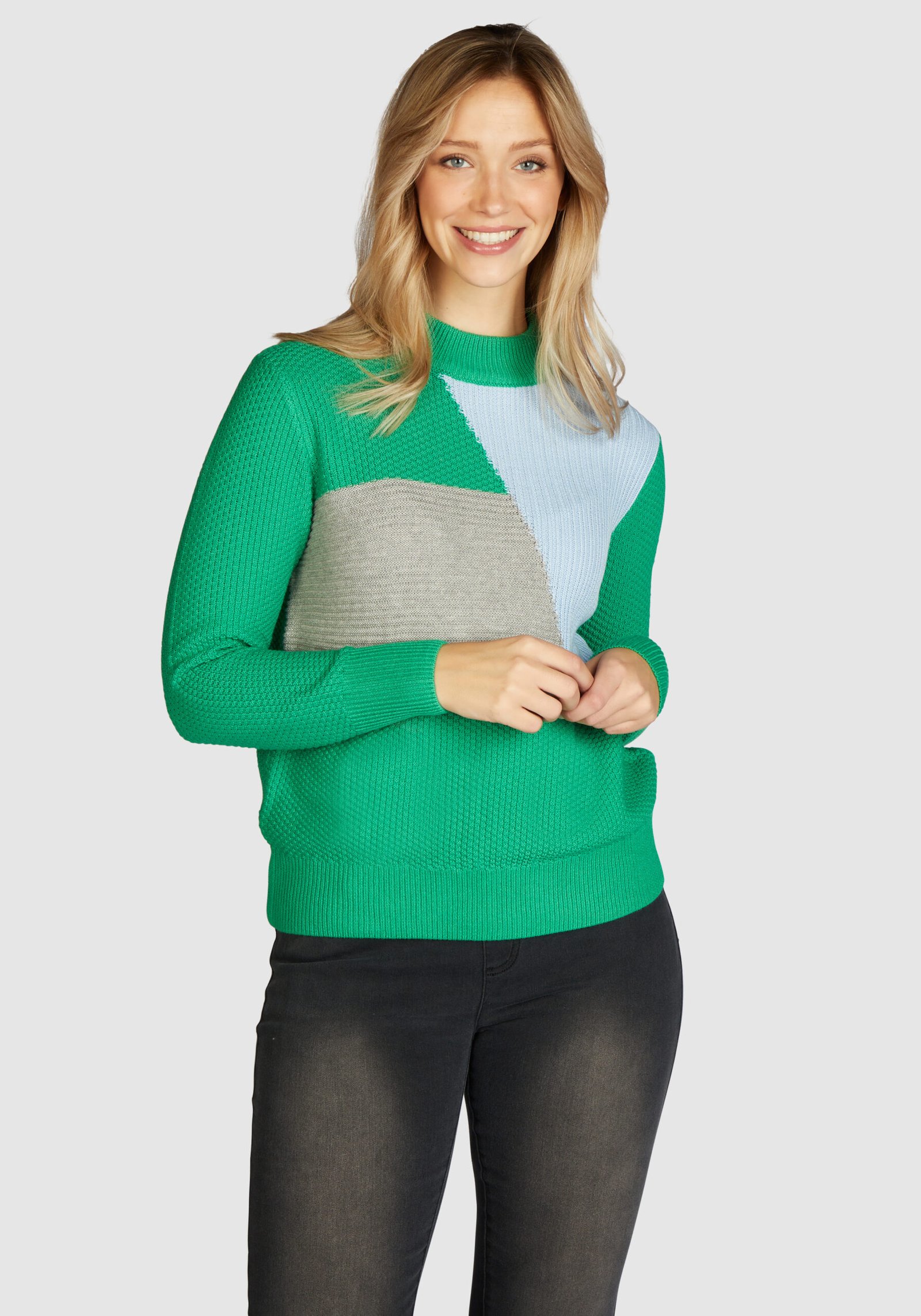 Damen Pullover mit Struktur Grün