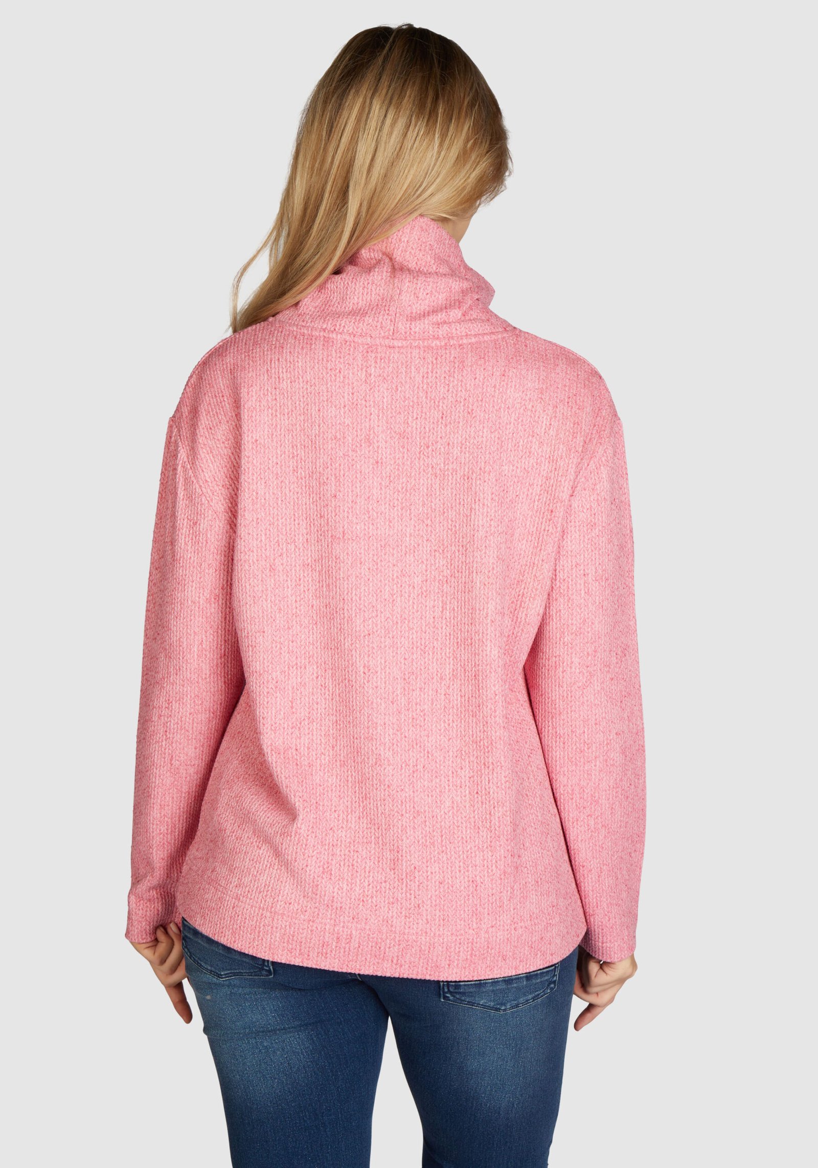 Damen Sweatshirt mit Strickoptik Rosé